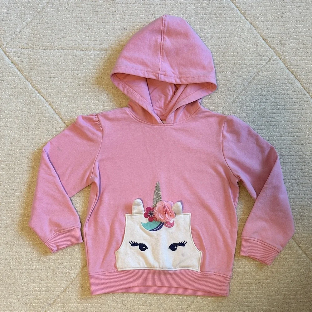 Gymboree Pink Unicorn Hoodie - Picture 2 of 6